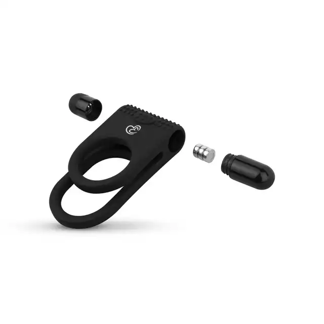 Easy Toys - Admire Ring Vibrating. Wibrujący ring erekcyjny z podwójnym pierścieniem opóźniającym wytrysk, wibrujący bullet stymulujący łechtaczkę