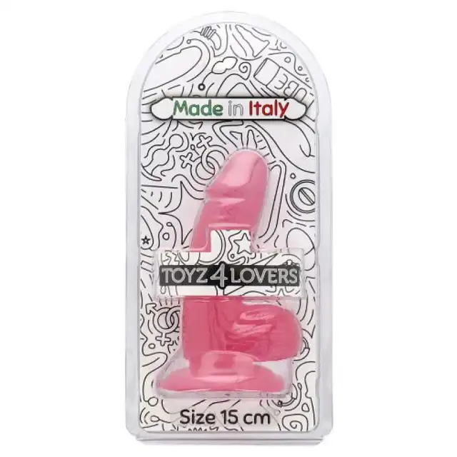 Toyz4Lovers - Orazio Transparent Pink. Realistycznie teksturowane różowe dildo z przyssawką i jądrami. 15 cm długości, 3 cm średnicy