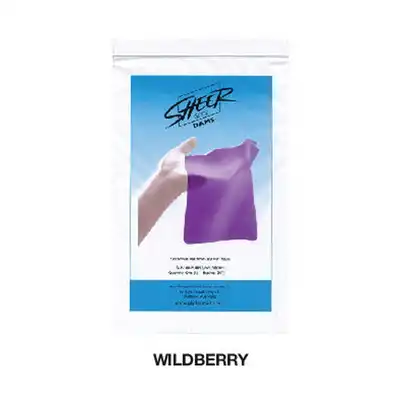 Sheer Glide - Dental Dams Glyde Purple Wildberry1 szt. Różowa maska oralna o zapachu jagód wykonana z cienkiego naturalnego lateksu. Gwarancja bezpieczeństwa i przyjemności. 
