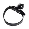 Oproducts - Collar with Bell PU-Leather. Czarna obroża z ekoskóry z intrygującym dzwoneczkiem. 
