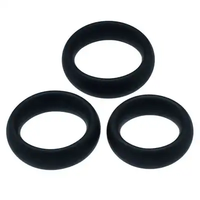 Toyz4Lovers - Timeless Cock Rings (3 pcs) - zestaw trzech czarnych ringów na penisa. Dłuższa erekcja 