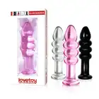 Lovetoy - Plug 5.5" Glass Romance. Czarny, szklany plug analny o żebrowanej teksturze i szerokiej podstawie. 14 cm długości oraz 3,3 cm średnicy