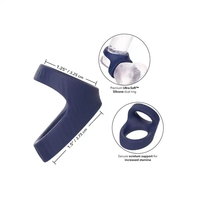 CalExotics - Viceroy Max Dual Ring. Podwójny pierścień wzmacniający wykonany z ultra pluszowego, rozciągliwego silikonu, zapewniający doskonałe wsparcie erekcji