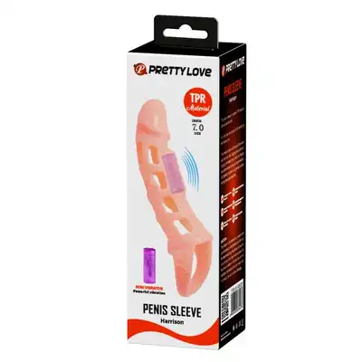 Pretty Love - Harrison - realistyczna nakładka na penisa z opcją wibracji. Dłuższa erekcja!