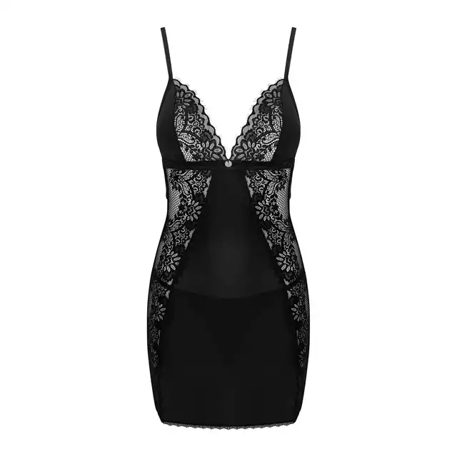 Obsessive - Maderris Chemise M/L. Obcisła koszulka z cudnymi koronkowymi wstawkami, uwydatnienie i podkreślenie biustu i talii