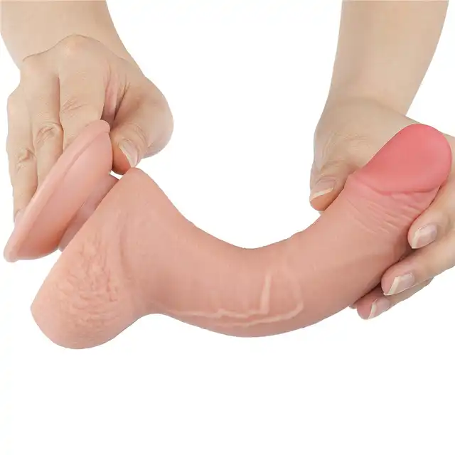 LoveToy - Sliding Skin Dual Layer Dong 7.5`. Realistyczne dildo, innowacyjna technologia podwójnej gęstości oraz potężna przyssawka, gwarantujące unikalne i satysfakcjonujące doznania