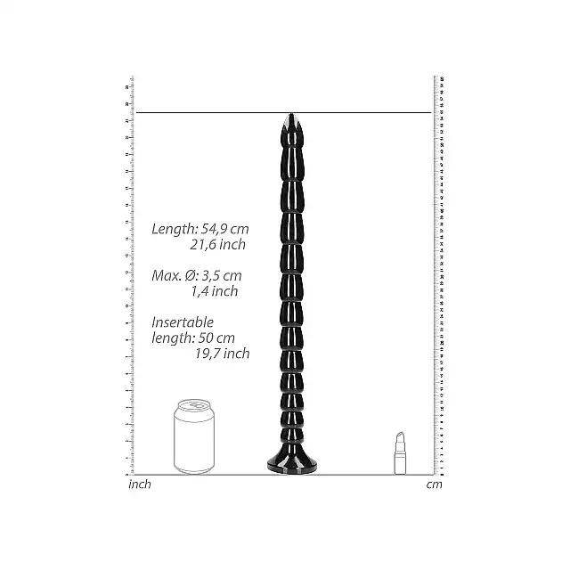 OUCH! - Stacked Anal Snake 20''. Ogromne dildo analne z przyssawką o długości ponad 50cm, warstwowy wzór o stopniowych zwężeniach