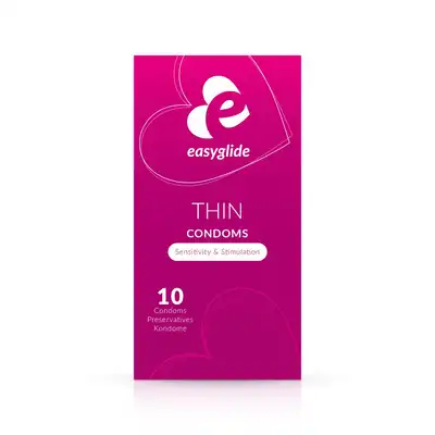 EasyGlide - Extra Thin Condoms 10 szt. Ultra cienkie prezerwatywy o średnicy 54 mm. Mocne, pełne odczuwanie!