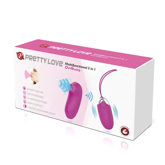 Pretty Love - Orthus. Wibrujące jajeczko sterowane na pilota z funkcją ssania, genialna stymulacja 2 w 1, 12 rozkosznych funkcji