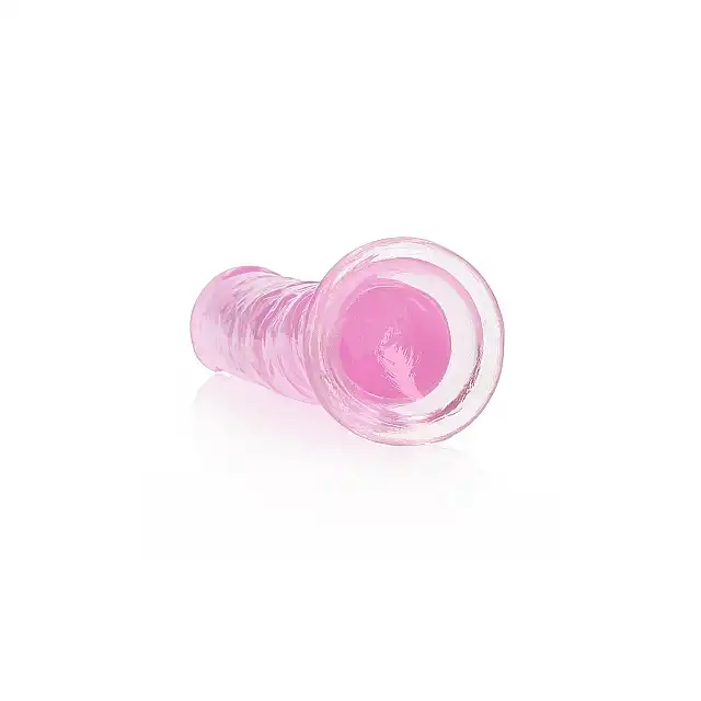 RealRock - Crystal Clear 7" Pink. Realistyczne dildo z przyssawką w podstawie, przezroczysty materiał o delikatnym różowym zabarwieniu