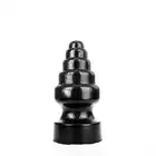 All Black - AB 53 13,5 cm średnicy. Wielki, czarny schodkowy plug analny z szeroką podstawą. Ekstremalne wyzwanie dla odważnych!