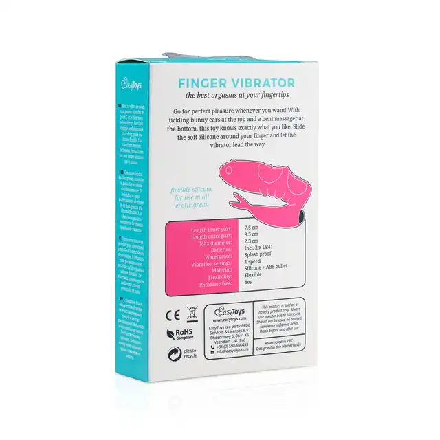 Easy Toys - Finger Vibrator. Wibrator na palec, jednoczesna stymulacja punktu G i łechtaczki, dwa razy więcej przyjemności w jednej zabawce