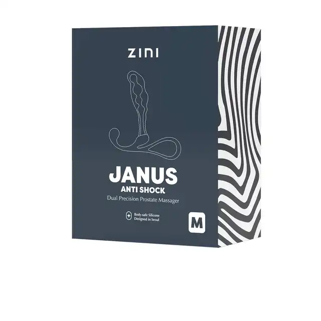 Zini - Janus Anti Shock Medium Black. Silikonowy stymulator prostaty o ergonomicznym i super stymulującym kształcie, prosta konstrukcja o genialnym działaniu