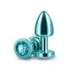 Rear Assets - Petite Teal 6 cm. Mała, niebieska wtyczka analna z wysokiej jakości metalu z uroczym kryształkiem. Nowoczesna biżuteria analna. 