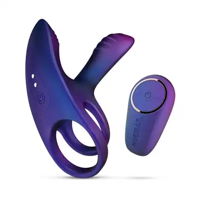 Hueman - Vibrating Cock Ring - podwójny ring na penisa z opcja wibracji i zdalnie sterowanym pilotem