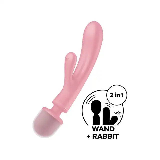 Satisfyer - Triple Lover Pink. Wibrator z króliczkiem i magiczna różdżka, potrójna stymulacja to trzy razy więcej przyjemności
