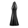 All Black - AB 59, 16 cm średnicy. Duże, czarne dildo do fistingu w kształcie pary rąk. Doskonałe dla fanów ekstremalnego rozciągania