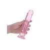 RealRock - Crystal Clear 7" Pink. Realistyczne dildo z przyssawką w podstawie, przezroczysty materiał o delikatnym różowym zabarwieniu