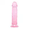 Toyz4Lovers – Rino Transparent Pink. Różowe, realistyczne dildo bez jąder z przyssawką. 16 cm długości, 3,3 cm średnicy
