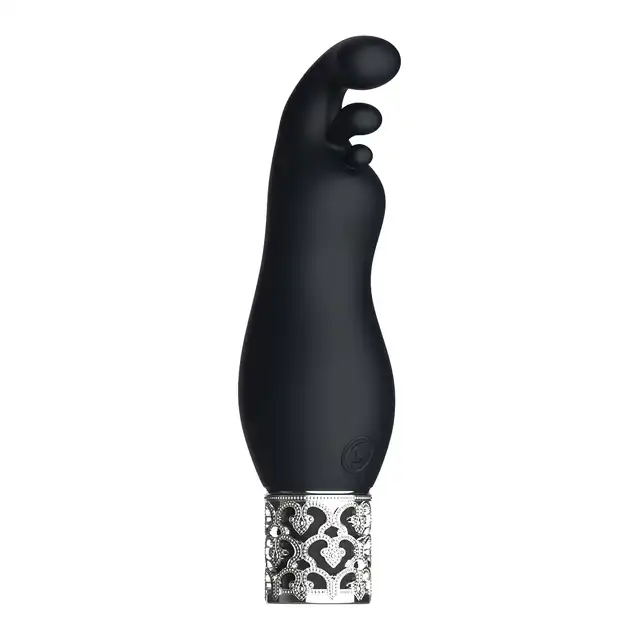Royal Games - Exquisite Black. Luksusowy wibrator do łechtaczki z potrójną, innowacyjną końcówką. Połączenie elegancji i szalonej rozkoszy