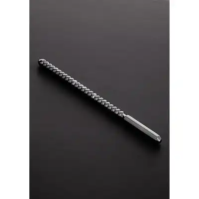 Shots Steel - Dipstick Ribbed 1,2 cm średnicy. Dilator ze stali nierdzewnej o intensywnie teksturowanej powierzchni