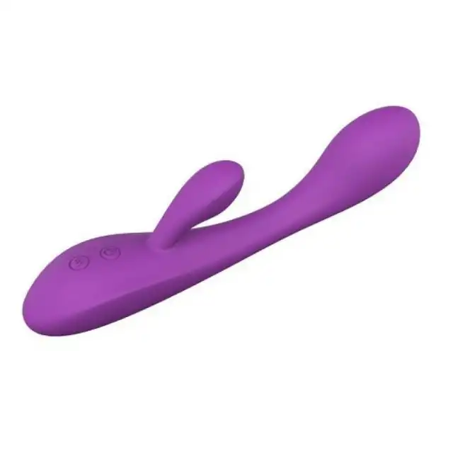 Elys – Convex Rabbit USB. Silikonowy, fioletowy wibrator z króliczkiem do stymulacji łechtaczki i punktu G. 9 trybów wibracji