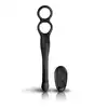 Rocks Off - The-Vibe 2 Prostate Vibrator with Remote Control. Nowoczesny, czarny stymulator prostaty z podwójnym ringiem i pilotem 