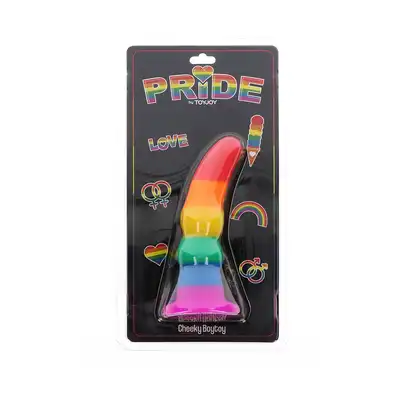 Pride - Cheeky Boytoy. Tęczowa wtyczka analna z silikonu premium z wygięciem do stymulacji punktu P
