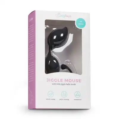 Easy Toys - Curved Kegel Balls - Black - podwójne, zakrzywione kulki gejszy. Ćwicz mięśnie Kegla i ciesz się większą przyjemnością!
