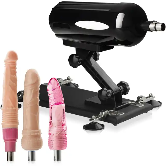 Scala - Sex Machine Vibrator 3 Dildo. Niesamowita sex maszyna z 3 różnymi dildami. Mocne pchnięcia, do 420 ruchów na minutę!