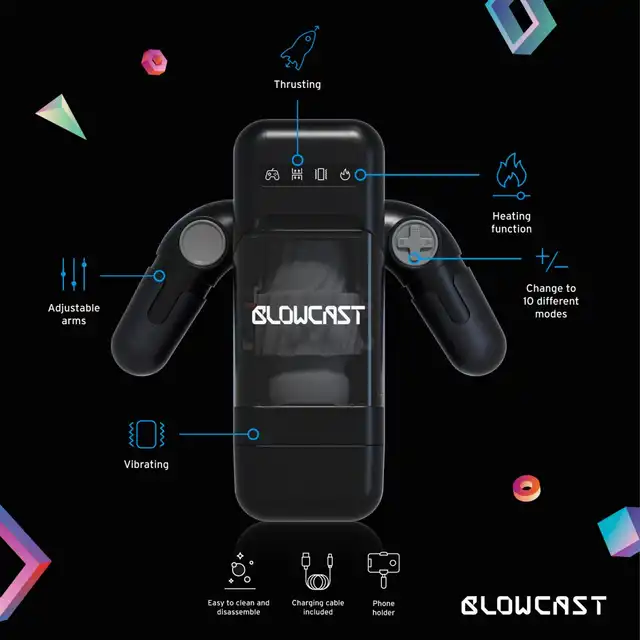 BLOWCAST - Blowbot Automatic Masturbator. Nowoczesny masturbator z wibracjami, funkcją ruchu posuwistego i podgrzewaniem. Nowy wymiary realistycznej przyjemności