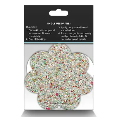 Pretty Pasties - Heart And Flower Glow In Dark. Dwie pary naklejek na sutki w dwóch kształtach, nasutniki świecące w ciemności