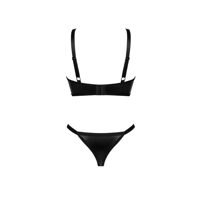 Obsessive - Armares komplet 2-częściowy M/L. Intrygujący komplet w stylu wetlook z fiszbinami 