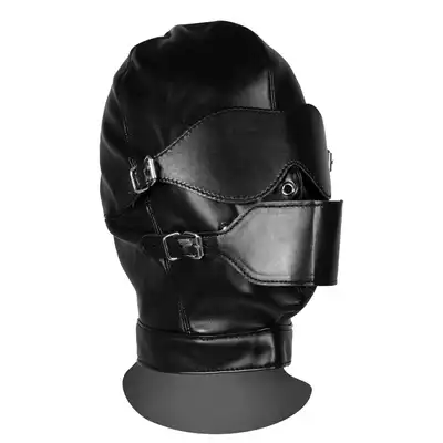 Ouch! - Blindfolded Mask with Breathable Ball Gag - maska na twarz z gagiem, kneblem oraz maską na oczy. Odetnij zmysły!