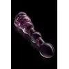 Glaze Glass - Rosebud Beaded Dildo 20 cm. Niezwykłe różowe, profilowane szklane dildo z ozdobną różyczką. Uroczy i elegancki prezent. 