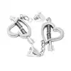 Kiotos - Nipple Clamps Heart Shaped Spring. Metalowe klamerki na sutki w kształcie serduszek. Mechanizm sprężynowy i dzwoneczki