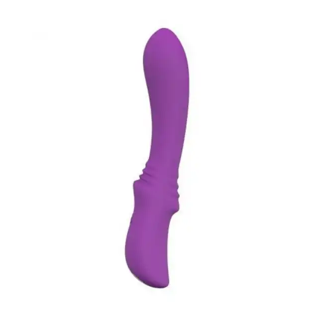 Elys – Convex Purple USB. Fioletowy silikonowy wibrator z delikatnym kształcie S. Doskonały do stymulacji punktu G. 9 trybów wibracji