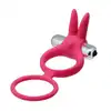 Toyz4Lovers - Dual Ring pink ring - podwójny ring na penisa z wibrującym króliczkiem. Różowy