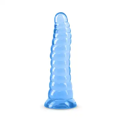Fantasia - Nymph. Niebieskie, transparentne dildo o żebrowanej powierzchni. Niesamowita stymulacja i fantazyjny design!