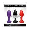 Master Series - Kink Inferno Drip Candles Black/Purple/Red. Zestaw kolorowych świec do BDSM w kształcie plugów analnych. Doskonały pomysł na urozmaicenie waszej sesji. 
