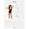 Obsessive - Bellastia body M/L. Czarne, eleganckie body z roślinną koronką. Doskonały wybór dla Pań ceniących elegancję 