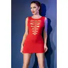 Chilirose - Red Seamless Minidress S/M - czerwona mini z seksownymi rozcięciami. Noś jak chcesz!