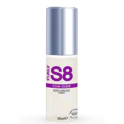 S8 - Hybrid Cum Glide 125ml. Hybrydowy lubrykant na bazie silikonu i wody imitujący spermę. Pikantny dodatek do wspólnych igraszek