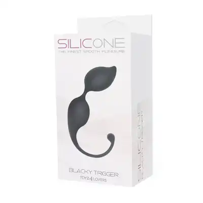 Silicone -  Palline blacky trigger. Silikonowe, podwójne kulki gejszy, do treningu i stymulacji, połączenie komfortu i funkcjonalności