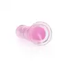 RealRock - Crystal Clear 7" Pink. Realistyczne dildo z przyssawką w podstawie, przezroczysty materiał o delikatnym różowym zabarwieniu