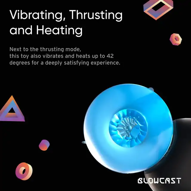 Blowcast - Wingman Pro Automatic Masturbator. Nowoczesny, automatyczny masturbator z funkcją podgrzewania i uchwytem na telefon
