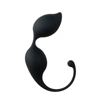 Easy Toys - Curved Kegel Balls - Black - podwójne, zakrzywione kulki gejszy. Ćwicz mięśnie Kegla i ciesz się większą przyjemnością!