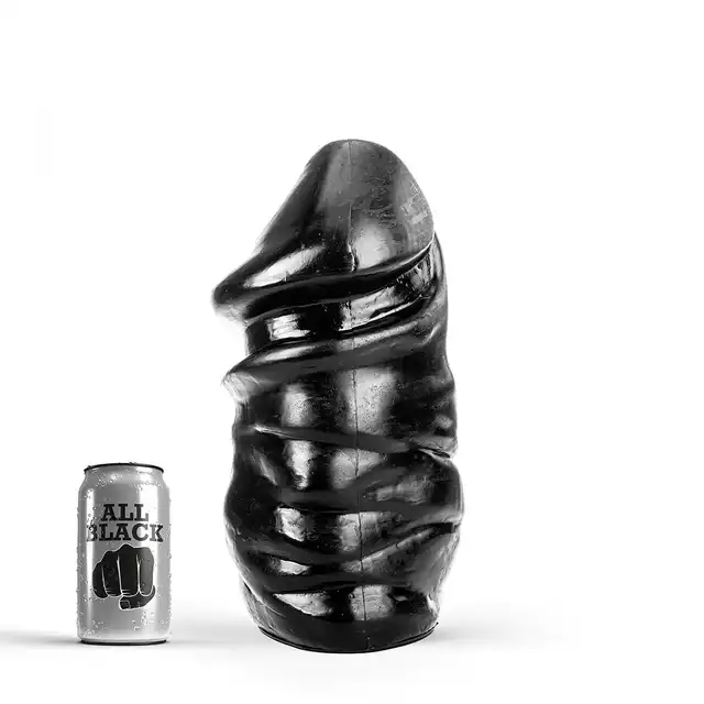 All Black - AB 60, 17cm średnicy. Duże dildo o elastycznym materiale i mocno pofałdowanej strukturze. Zapewnia uczucie całkowitego wypełnienia