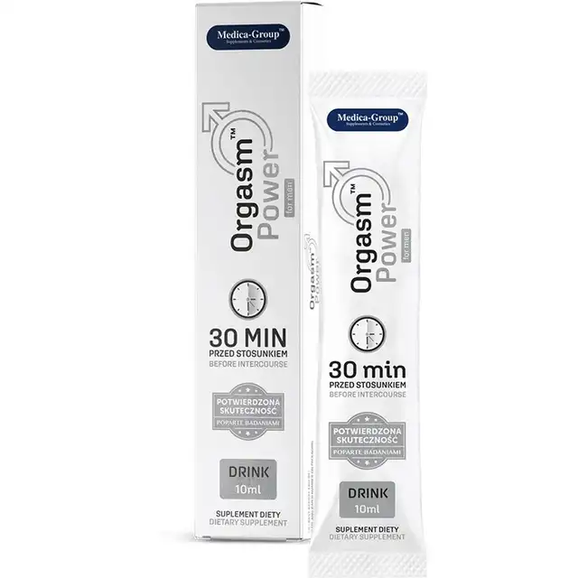 Medica Group - Orgasm Power for Men 10ml. Saszetka płynu dla mężczyzn na wzrost potencji, erekcji, wydłużone i silniejsze orgazmy 