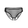 Daring - Nicolette Crotchless Panty L/XL. Czarne, odważne i seksowne figi damskie z otwartym tyłem i niesamowitą koronką